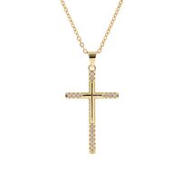 Einfache Kreuz Kupfer Eingelegte Zirkonium Halskette main image 6