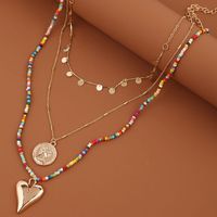 Bohemian Heart-shape Miyuki Beads Multi-layer Necklace main image 1