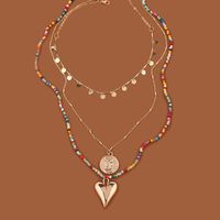 Bohemian Heart-shape Miyuki Beads Multi-layer Necklace main image 4