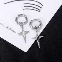 Simple Star Stainless Steel Earrings Wholesale main image 3