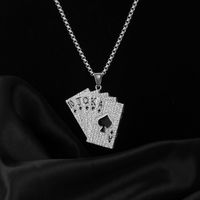New Classic Flush Playing Cards Wild Titanium Steel Necklace main image 3