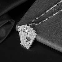 New Classic Flush Playing Cards Wild Titanium Steel Necklace main image 4