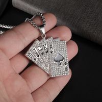 New Classic Flush Playing Cards Wild Titanium Steel Necklace main image 5