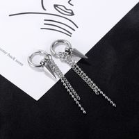 Korea Fashion Tassel Chain Stainless Steel Awl Earrings main image 4
