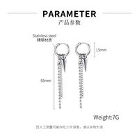 Korea Fashion Tassel Chain Stainless Steel Awl Earrings main image 6