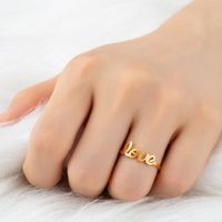 Fashion Letters Stainless Steel Open Ring main image 1