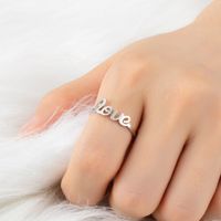 Fashion Letters Stainless Steel Open Ring main image 3