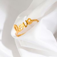 Fashion Letters Stainless Steel Open Ring main image 5