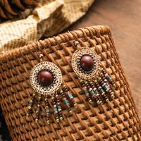 Ethnic Style New Rice Beads Retro Tassel Earrings main image 4