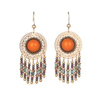 Ethnic Style New Rice Beads Retro Tassel Earrings main image 6