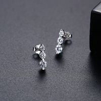 Simple Zircon Geometric Silver Earrings Wholesale sku image 2