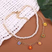 Bohemian Miyuki Beads Flower Multi-layer Long Necklace sku image 1
