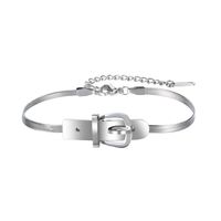 Fashion Stainless Steel Belt Buckle Bracelet sku image 1