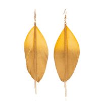 Bohemian Gradient Leaf Chain Alloy Earrings sku image 2