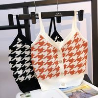 New Fashion Houndstooth Knitted Camisole main image 1