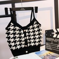 New Fashion Houndstooth Knitted Camisole sku image 1