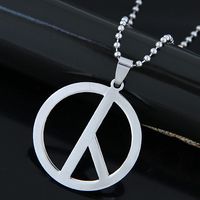Fashion Peace Sign Stainless Steel Necklace main image 2