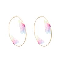 Ig Style Fashion Fabric Butterfly Alloy Hoop Earrings main image 1