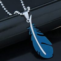 Fashion Feather Stainless Steel Necklace main image 4