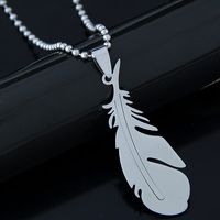 Fashion Feather Stainless Steel Necklace sku image 1