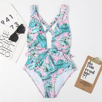 Strappy Printed One-piece Sexy Swimsuit sku image 5