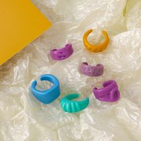 Simple Solid Color Acrylic Ring main image 1