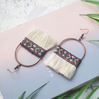 Bohemian Colorful Long Tassel Earrings main image 4