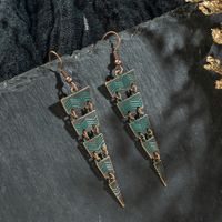 Retro Triangle Alloy Long Earrings main image 3