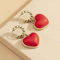 Retro Red Love Earrings main image 5