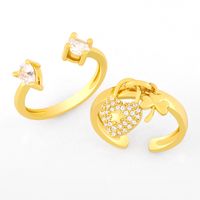 Retro Simple Clover Heart-shaped Open Ring main image 2