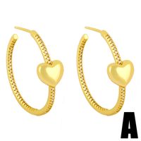 Retro Heart Simple C-shaped Earrings main image 3