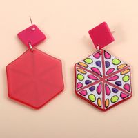 Acrylic Geometric Pink Pendant Earrings main image 5