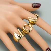 Fashion Copper Plated English Alphabet Open Ring main image 1