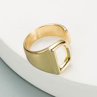 Fashion Copper Plated English Alphabet Open Ring main image 4