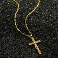 Retro Jesus Cross Pendant Copper Necklace main image 5