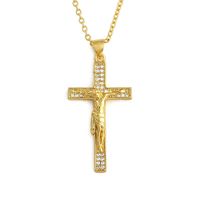 Retro Jesus Cross Pendant Copper Necklace main image 6
