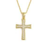 Retro Zircon Cross Copper Necklace main image 6