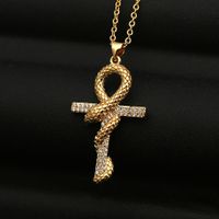 Snake Cross Pendant Necklace main image 1