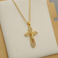 Jesus Cross Pendant Zircon Necklace main image 4