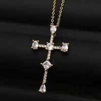 Collier Croix En Zircon Micro-incrusté De Cuivre main image 3