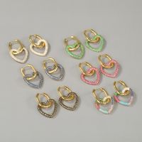 Fashion Copper Micro-inlaid Zircon Love Earrings main image 1