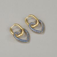 Fashion Copper Micro-inlaid Zircon Love Earrings main image 5
