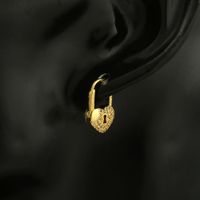 Ins Einfache Kreative Ohrringe Grenz Überschreitende Heiß Verkaufte Mode Neue Kleine Schloss Ohrringe Kupfer Mikro Eingelegte Zirkon Ohrringe Weibliche Ohrringe main image 5