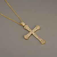 Cross Copper Zircon Pendant Fashion Necklace main image 4