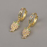 New Fashion Copper Micro-inlaid Zircon Grape Earrings main image 1