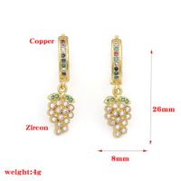 New Fashion Copper Micro-inlaid Zircon Grape Earrings main image 3