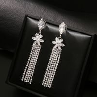 Fashion Full Diamond Tassel Earrings main image 3