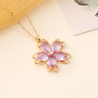 Alloy 18K Gold Plated Fashion Plating Flower Necklace main image 4