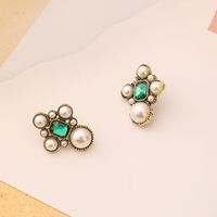 Retro Green Crystal Fashion Earrings main image 5