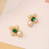 Retro Green Crystal Fashion Earrings main image 6